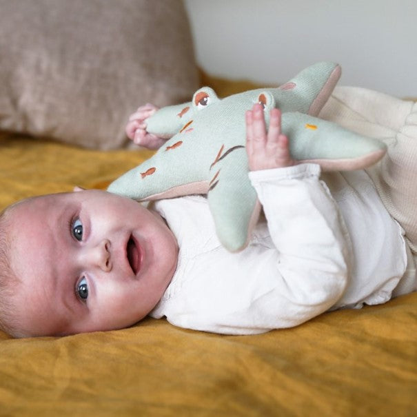 Coussin musical pour bébé L'oiseau Bateau étoile de mer mint (30 cm) - L'Atelier Des Tout-Petits