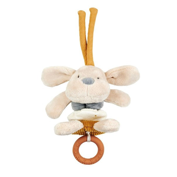 Nattou Charlie chien Peluche vibrante avec anneau Beige 19 cm - L'Atelier Des Tout-Petits