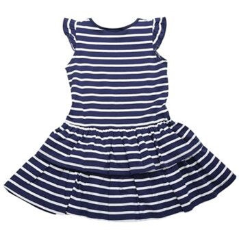 Viky Marineblau gestreiftes Kleid „Forbidden to Scold Me“