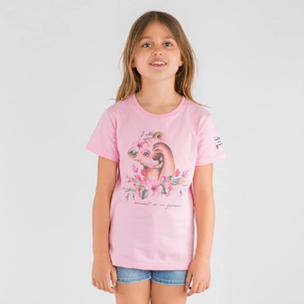 T-shirt fille Interdit De Me Gronder Rosita rose