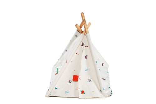 Figurines en bois Lilliputiens Le Tipi et les Indiens - L'Atelier Des Tout-Petits