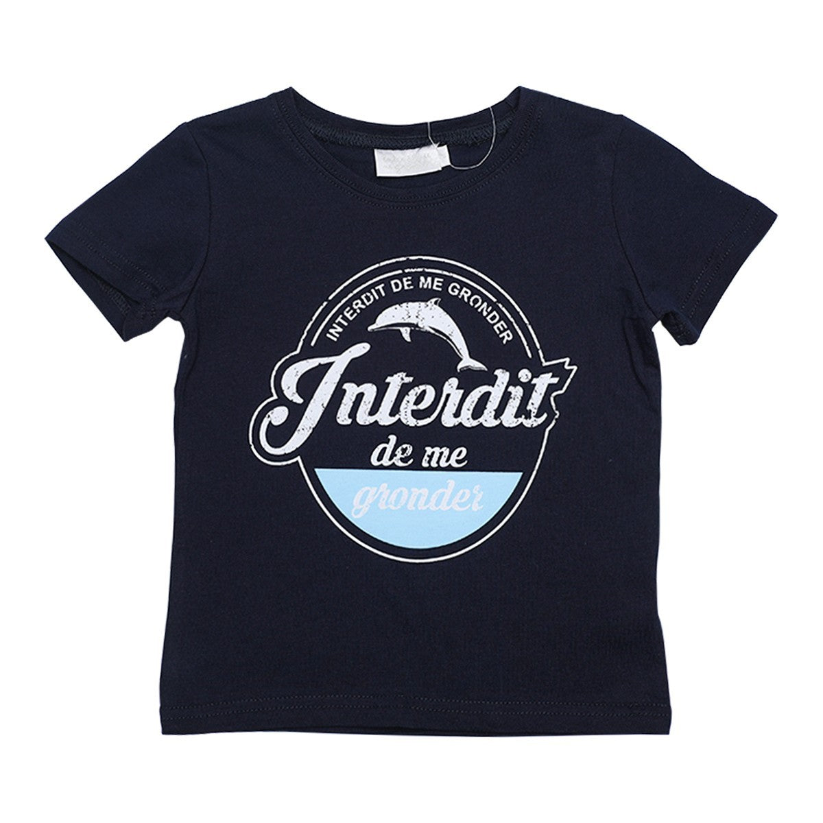 Marineblaues T-Shirt „No Scolding Me“