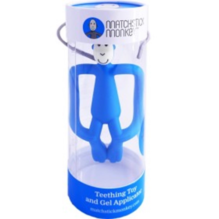 Anneau de dentition Matchstick Monkey bleu foncé