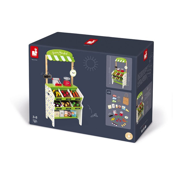 Épicerie enfant Janod Green Market (jeu d'imitation) - L'Atelier Des Tout-Petits