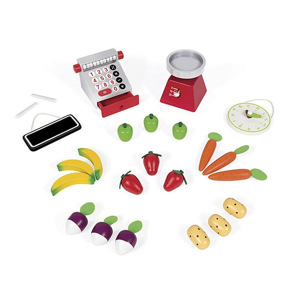 Épicerie enfant Janod Green Market (jeu d'imitation) - L'Atelier Des Tout-Petits