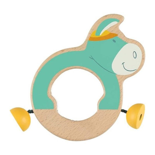 Hochet bébé en bois Noukie's Paco jardinier - L'Atelier Des Tout-Petits
