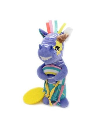 Peluche avec anneau de dentition carillon Les déglingos Kiprokos le zèbre - L'Atelier Des Tout-Petits