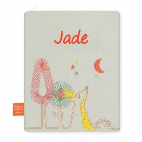 Protège carnet de santé brodé pour bébé L'Oiseau Bateau Renard - L'Atelier Des Tout-Petits