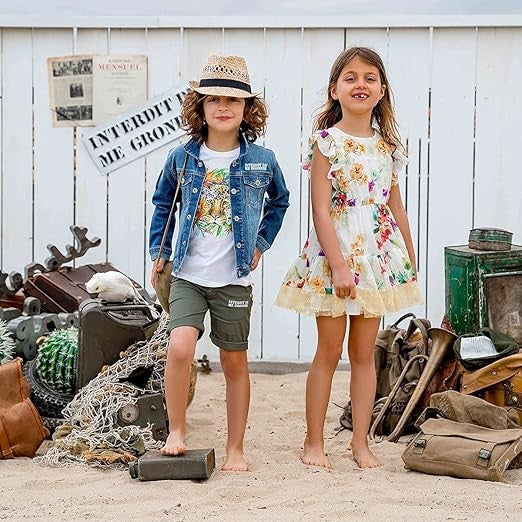 Robe fille Interdit de me gronder Summer imprimé fleur