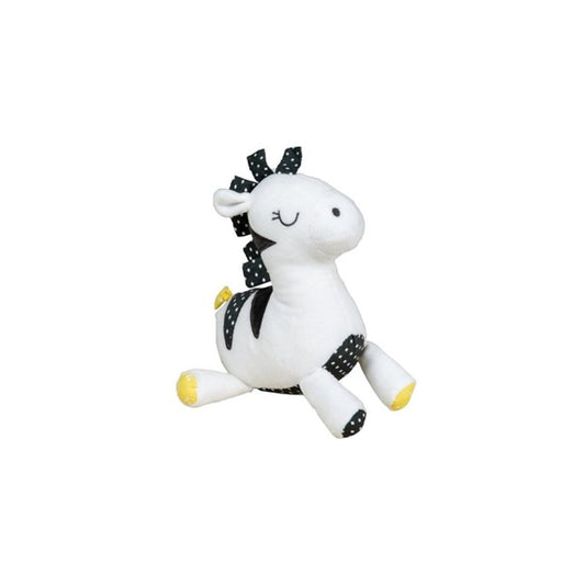 Doudou Sauthon Zèbre Pompon Velours et popeline