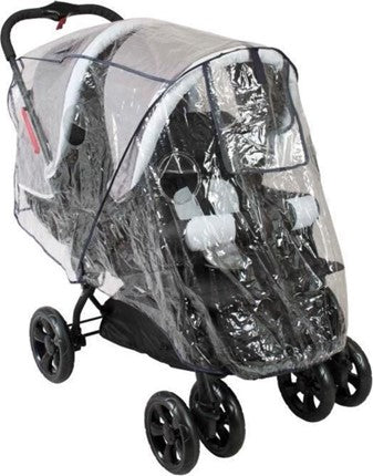 Bambisol Regenschutz für Doppelkinderwagen Transparent