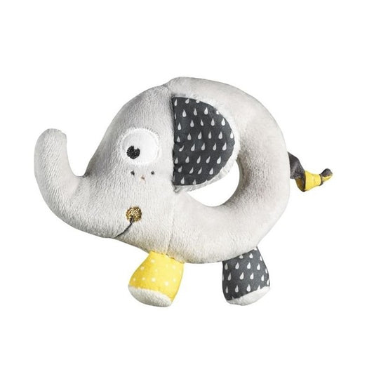 Hochet Sauthon Eléphant En Velours Gris