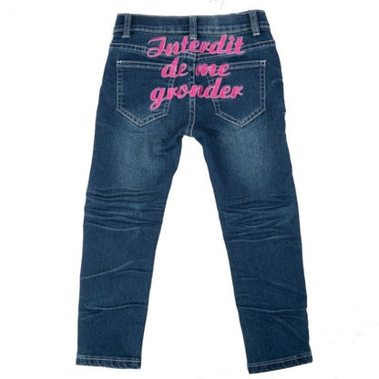 Pigejeans Skæld mig ikke ud Lolita Blå pink logo