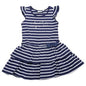 Viky Marineblau gestreiftes Kleid „Forbidden to Scold Me“