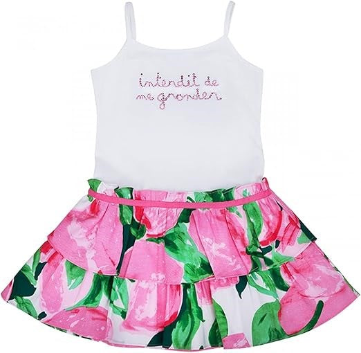 Pigekjole med blomsterprint og "Forbidden To Scald Me"-motiv