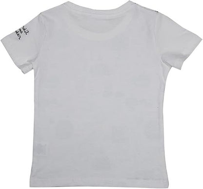 Ecru T-shirt med giraffemotiv og skældud