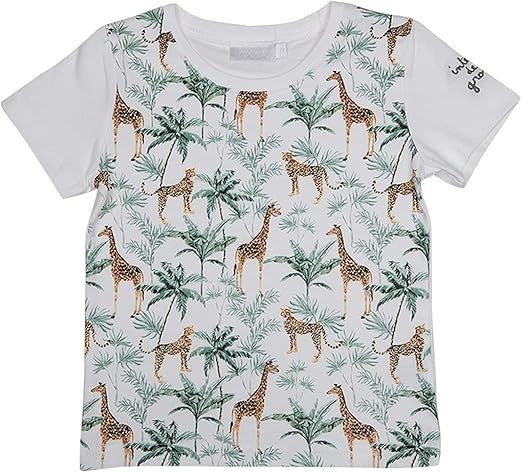 T-Shirt „No Scolding Me“ in Ecru mit Giraffen-Print