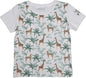 Ecru T-shirt med giraffemotiv og skældud