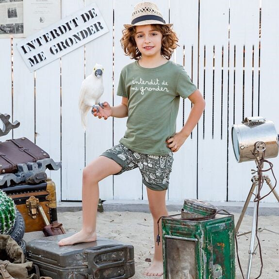 T-Shirt No Scolding Me The Forbidden Khaki Ecru Logo