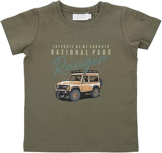 Khakifarbenes T-Shirt „No Scolding Me“ von Sahara