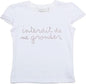 T-shirt Interdit De Me Gronder Strassita blanc Strass fushia
