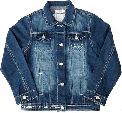 Lionissima Marineblaue Jeansjacke für Mädchen