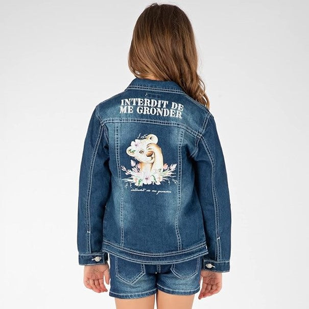 Lionissima Marineblaue Jeansjacke für Mädchen