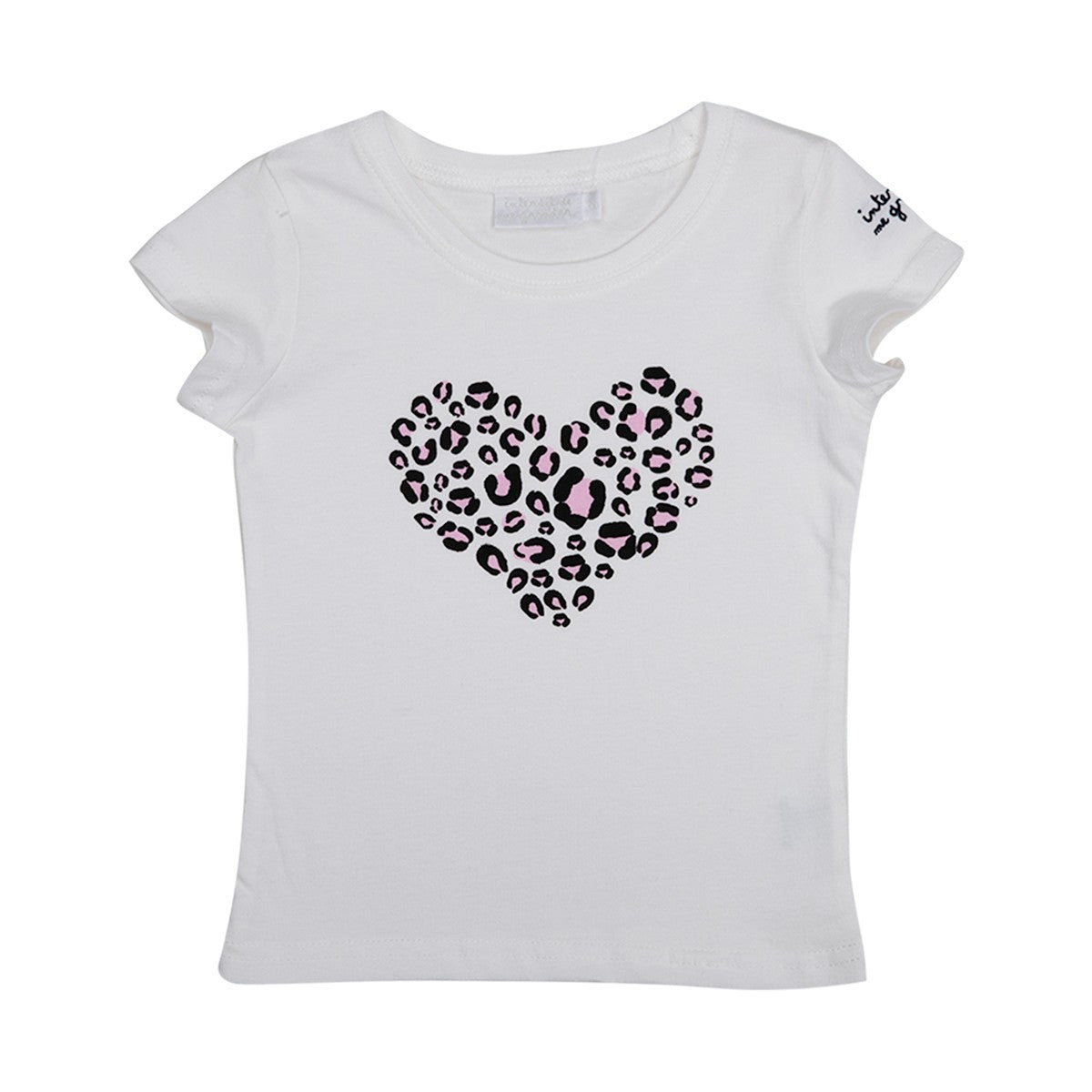 Forbidden To Scold Me Love T-shirt i hvidt leopardprint