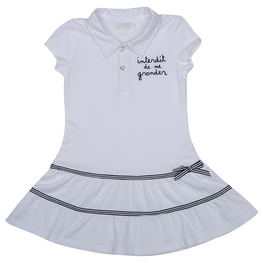 Robe fille Interdit de me gronder  Mademoiselle (blanc)
