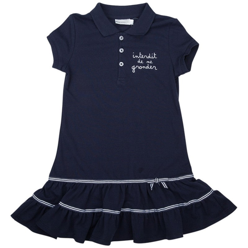Mädchenkleid „Forbidden to Scold Me Mademoiselle“ (Marineblau)