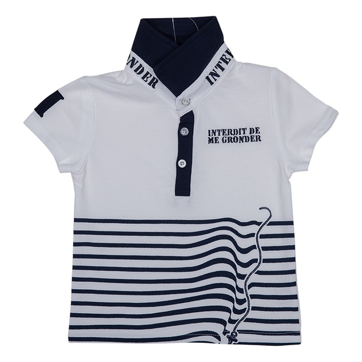 Poloshirt Forbudt at Skælde Mig Ola Hvide Striber