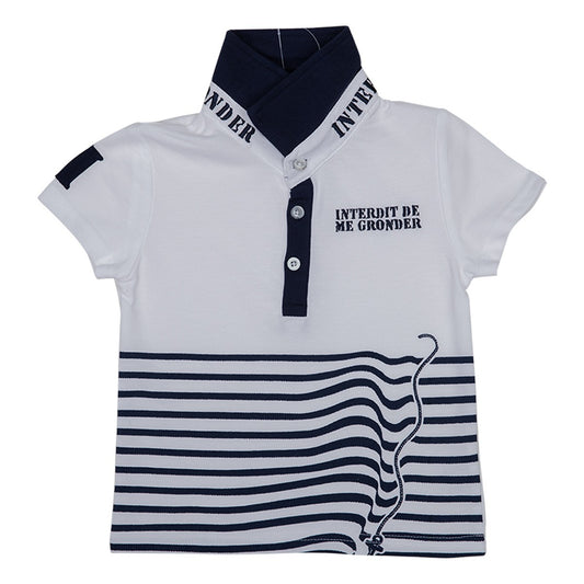 Poloshirt Forbidden To Scold Me Ola Weiße Streifen