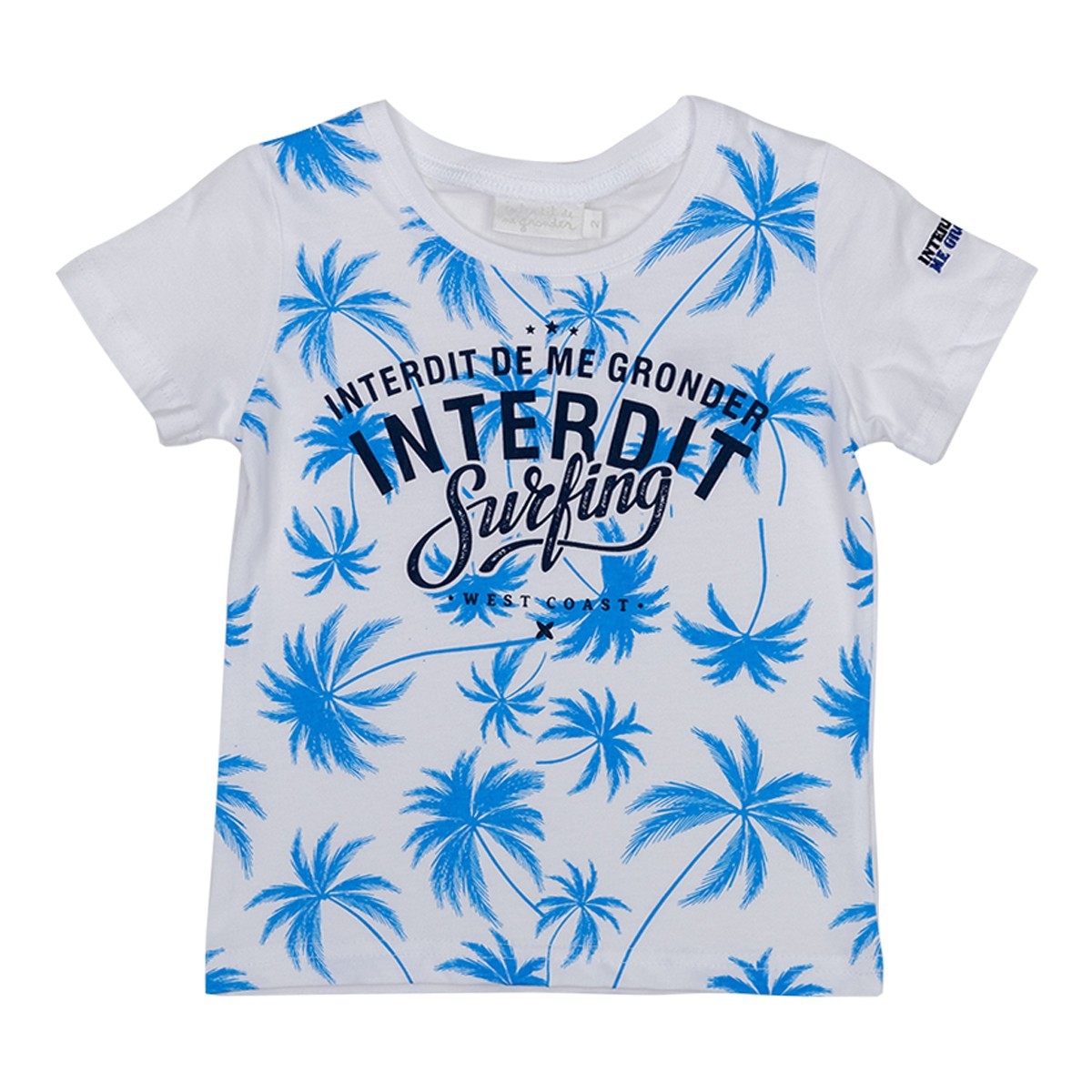T-shirt Interdit De Me Gronder Palm Beach blanc